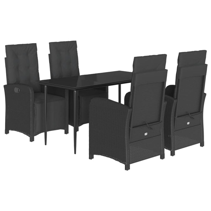 Set mobilier de grădină cu perne, 5 piese, negru, poliratan - WALTI WALTI