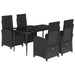 Set mobilier de grădină cu perne, 5 piese, negru, poliratan - WALTI WALTI