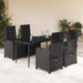 Set mobilier de grădină cu perne, 5 piese, negru, poliratan - WALTI WALTI