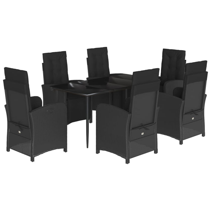 Set mobilier de grădină cu perne, 7 piese, negru, poliratan - WALTI WALTI