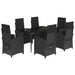 Set mobilier de grădină cu perne, 7 piese, negru, poliratan - WALTI WALTI