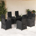 Set mobilier de grădină cu perne, 7 piese, negru, poliratan - WALTI WALTI