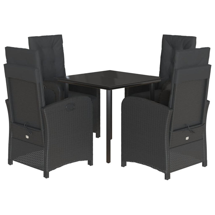Set mobilier de grădină cu perne, 5 piese, negru, poliratan - WALTI WALTI