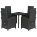 Set mobilier de grădină cu perne, 5 piese, negru, poliratan - WALTI WALTI