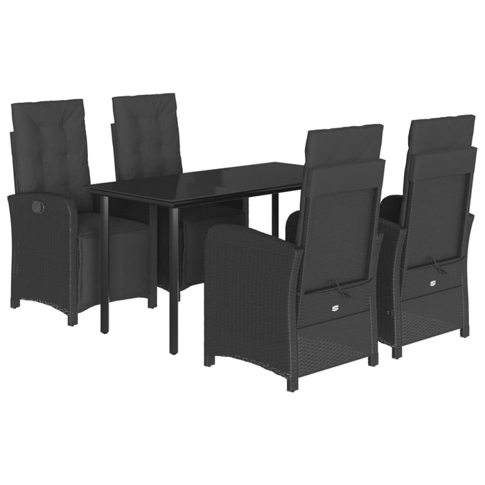 Set mobilier de grădină cu perne, 5 piese, negru, poliratan - WALTI WALTI