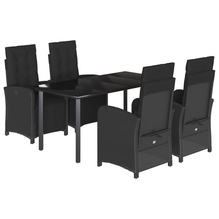 Set mobilier de grădină cu perne, 5 piese, negru, poliratan - WALTI WALTI