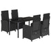 Set mobilier de grădină cu perne, 5 piese, negru, poliratan - WALTI WALTI