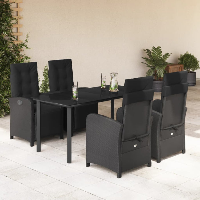 Set mobilier de grădină cu perne, 5 piese, negru, poliratan - WALTI WALTI