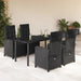 Set mobilier de grădină cu perne, 5 piese, negru, poliratan - WALTI WALTI