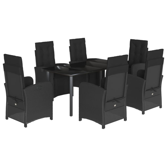 Set mobilier de grădină cu perne, 7 piese, negru, poliratan - WALTI WALTI