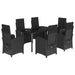 Set mobilier de grădină cu perne, 7 piese, negru, poliratan - WALTI WALTI