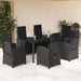 Set mobilier de grădină cu perne, 7 piese, negru, poliratan - WALTI WALTI