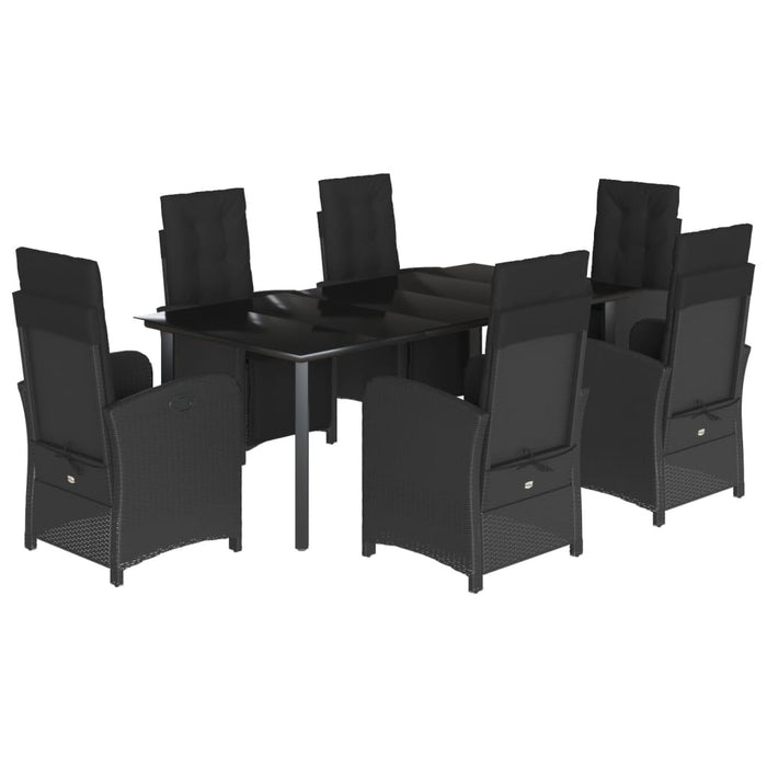 Set mobilier de grădină cu perne, 7 piese, negru, poliratan - WALTI WALTI