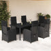 Set mobilier de grădină cu perne, 7 piese, negru, poliratan - WALTI WALTI