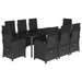 Set mobilier de grădină cu perne, 9 piese, negru, poliratan - WALTI WALTI