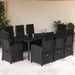 Set mobilier de grădină cu perne, 9 piese, negru, poliratan - WALTI WALTI
