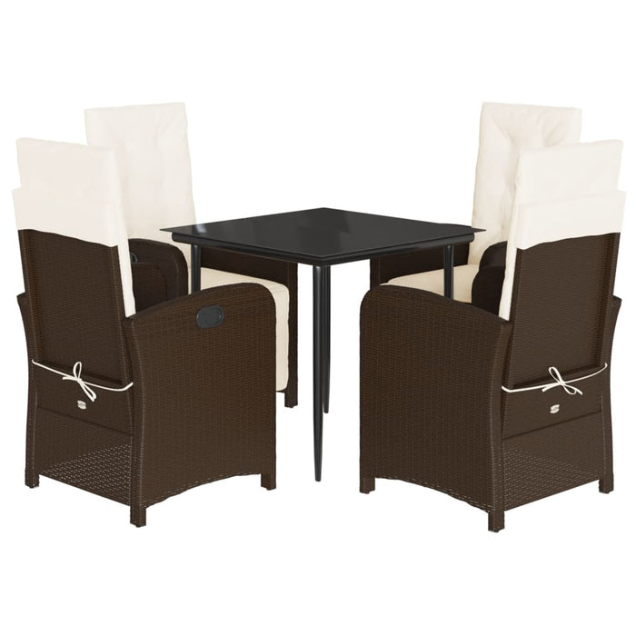 Set mobilier de grădină, 5 piese, cu perne, maro, poliratan - WALTI WALTI