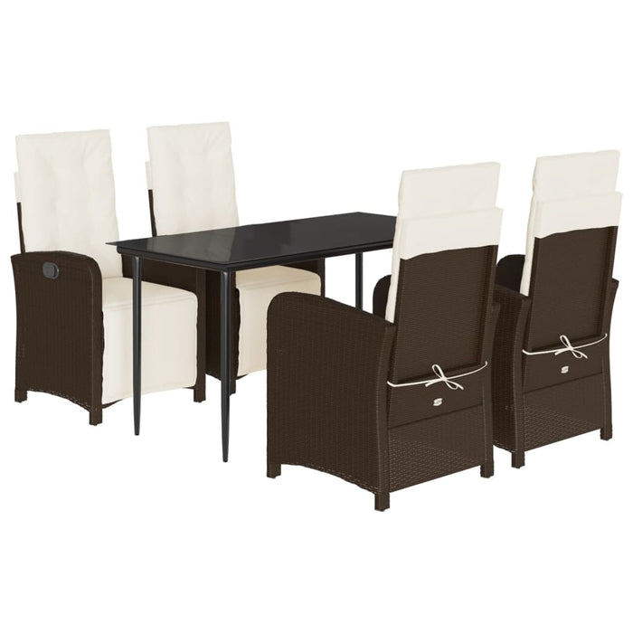 Set mobilier de grădină, 5 piese, cu perne, maro, poliratan - WALTI WALTI