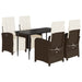 Set mobilier de grădină, 5 piese, cu perne, maro, poliratan - WALTI WALTI