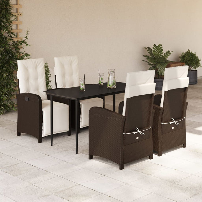 Set mobilier de grădină, 5 piese, cu perne, maro, poliratan - WALTI WALTI