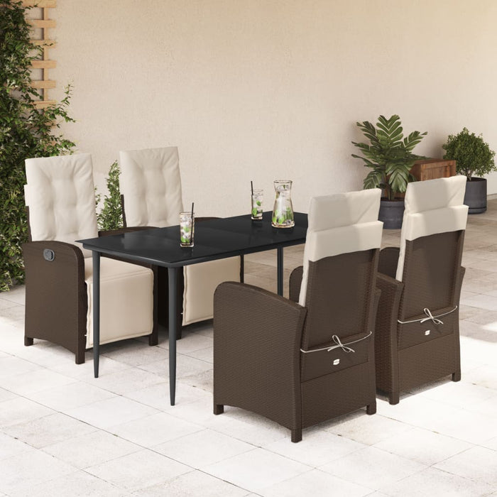 Set mobilier de grădină, 5 piese, cu perne, maro, poliratan - WALTI WALTI
