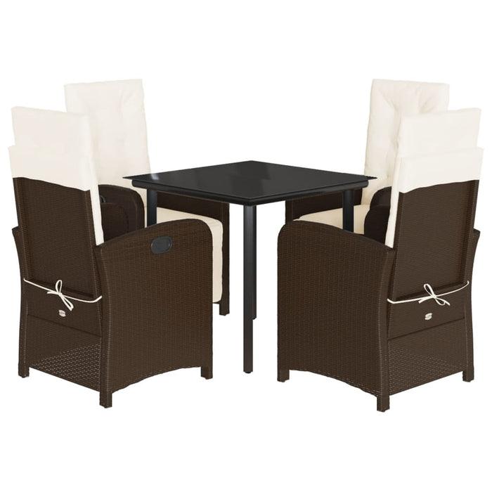 Set mobilier de grădină, 5 piese, cu perne, maro, poliratan - WALTI WALTI