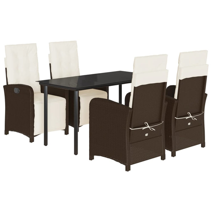 Set mobilier de grădină, 5 piese, cu perne, maro, poliratan - WALTI WALTI