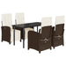 Set mobilier de grădină, 5 piese, cu perne, maro, poliratan - WALTI WALTI