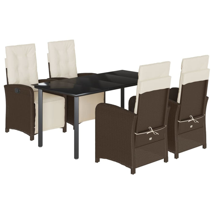 Set mobilier de grădină, 5 piese, cu perne, maro, poliratan - WALTI WALTI