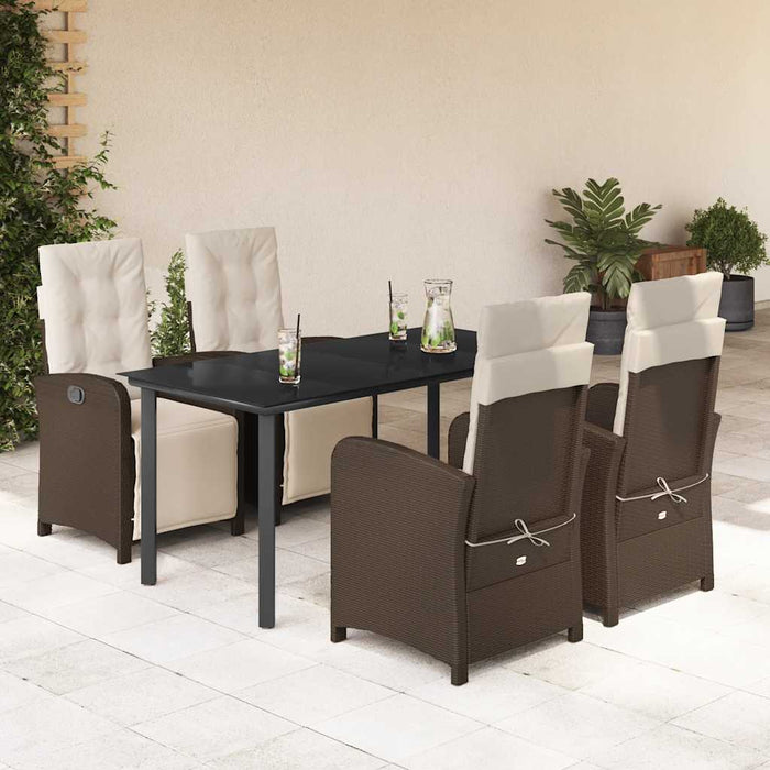 Set mobilier de grădină, 5 piese, cu perne, maro, poliratan - WALTI WALTI
