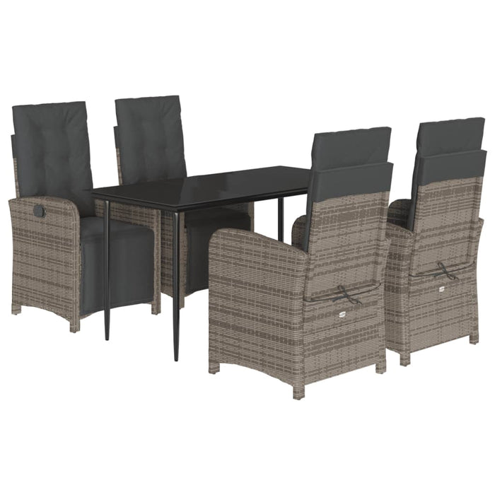 Set mobilier de grădină cu perne, 5 piese, gri, poliratan - WALTI WALTI