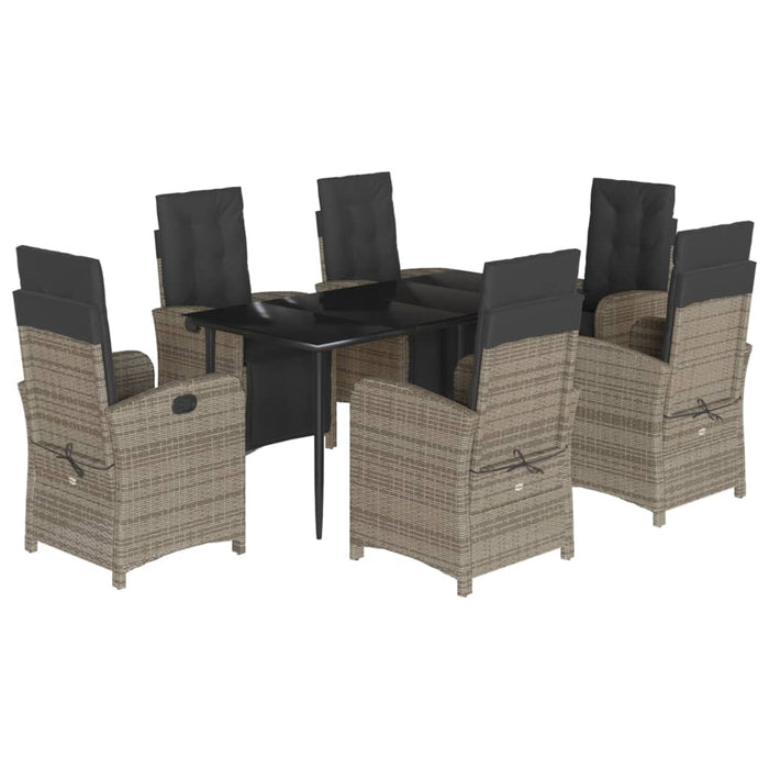 Set mobilier de grădină cu perne, 7 piese, gri, poliratan - WALTI WALTI