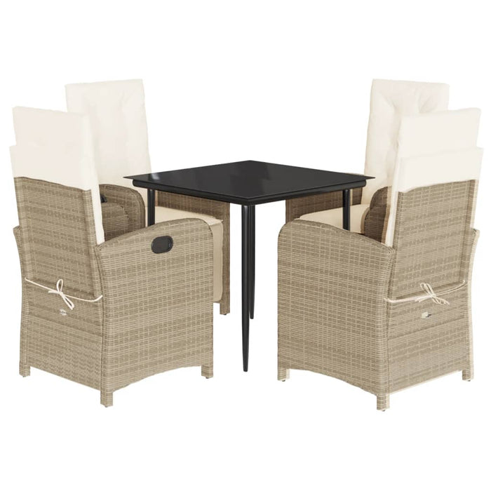 Set mobilier de grădină cu perne, 5 piese, bej, poliratan - WALTI WALTI