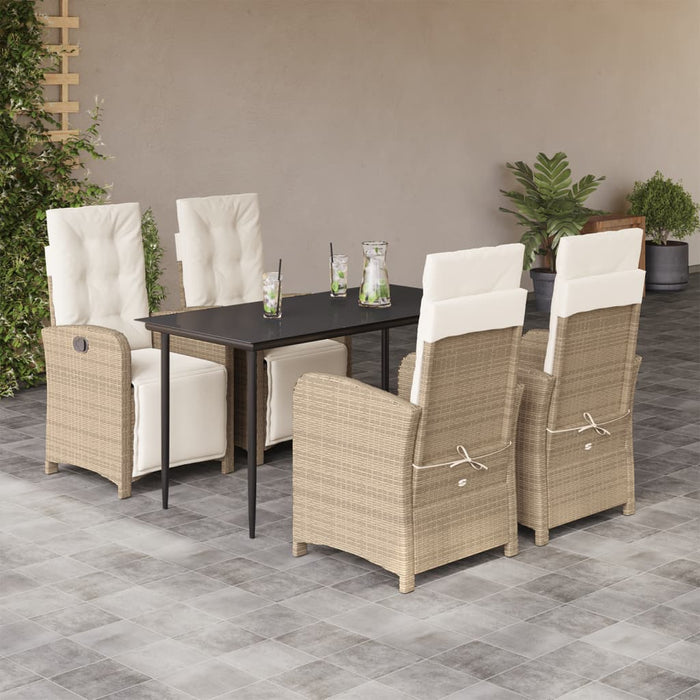 Set mobilier de grădină cu perne, 5 piese, bej, poliratan - WALTI WALTI