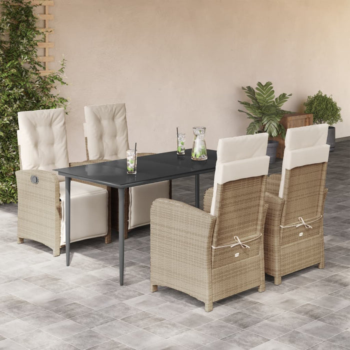 Set mobilier de grădină cu perne, 5 piese, bej, poliratan - WALTI WALTI