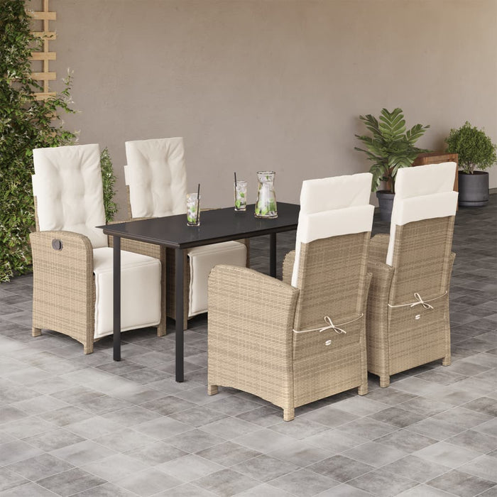 Set mobilier de grădină cu perne, 5 piese, bej, poliratan - WALTI WALTI