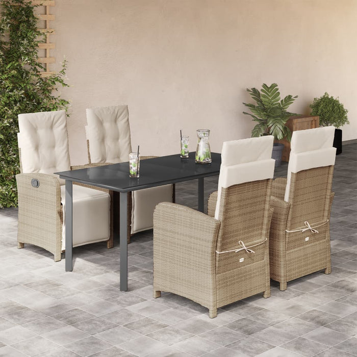 Set mobilier de grădină cu perne, 5 piese, bej, poliratan - WALTI WALTI