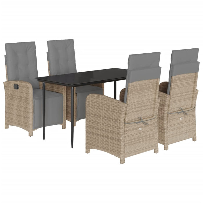 Set mobilier de grădină cu perne, 5 piese, bej, poliratan - WALTI WALTI