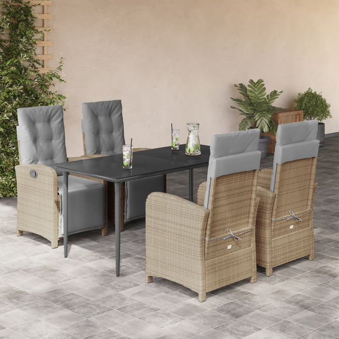 Set mobilier de grădină cu perne, 5 piese, bej, poliratan - WALTI WALTI