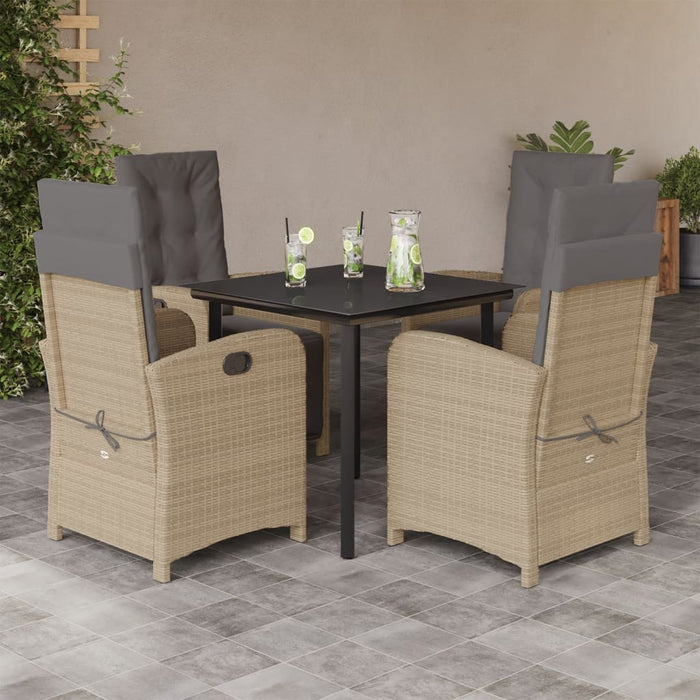 Set mobilier de grădină cu perne, 5 piese, bej, poliratan - WALTI WALTI