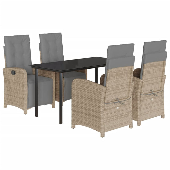 Set mobilier de grădină cu perne, 5 piese, bej, poliratan - WALTI WALTI