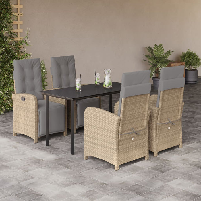 Set mobilier de grădină cu perne, 5 piese, bej, poliratan - WALTI WALTI