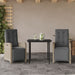 Set bistro cu perne, 3 piese, gri deschis, poliratan - WALTI WALTI