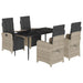 Set mobilier de grădină cu perne, 5 piese gri deschis poliratan - WALTI WALTI