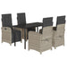 Set mobilier de grădină cu perne, 5 piese gri deschis poliratan - WALTI WALTI