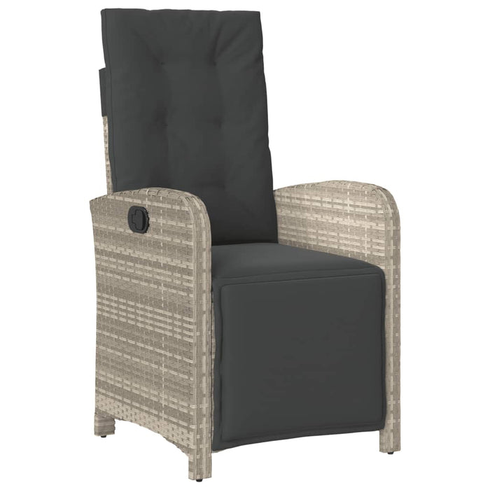Set mobilier de grădină cu perne, 7 piese gri deschis poliratan WALTI