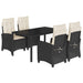 Set mobilier de grădină cu perne, 5 piese, negru, poliratan - WALTI WALTI