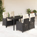 Set mobilier de grădină cu perne, 5 piese, negru, poliratan - WALTI WALTI