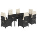 Set mobilier de grădină cu perne, 7 piese, negru, poliratan - WALTI WALTI