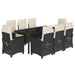 Set mobilier de grădină cu perne, 9 piese, negru, poliratan - WALTI WALTI